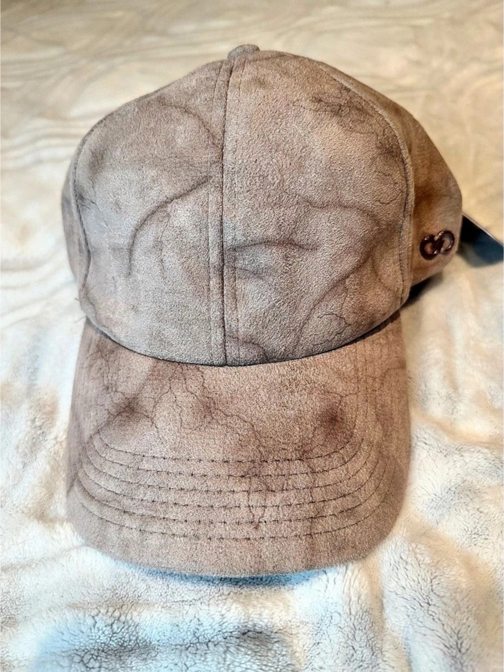 CALIA Faux Suede Brown Baseball Cap NWT